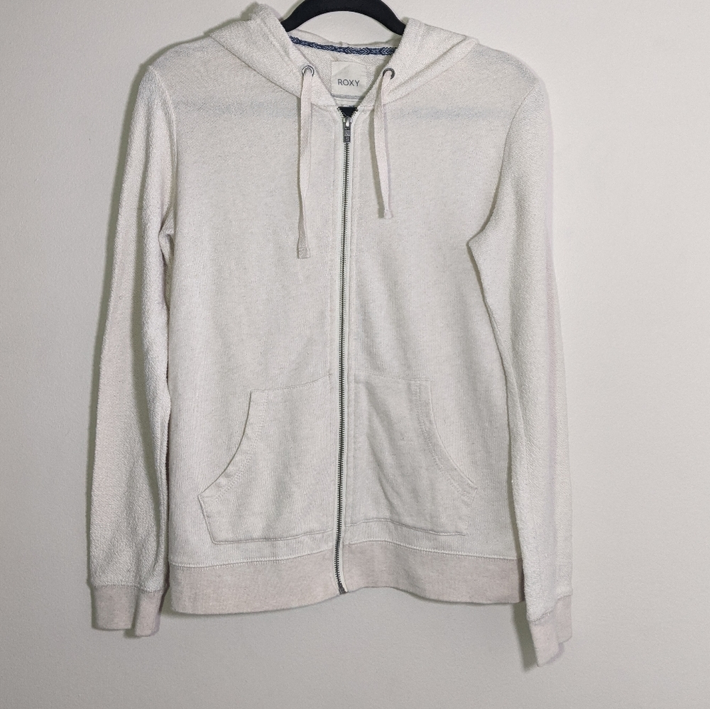 Roxy Terry Sweatshirt Zipper Hoodie Size Medium